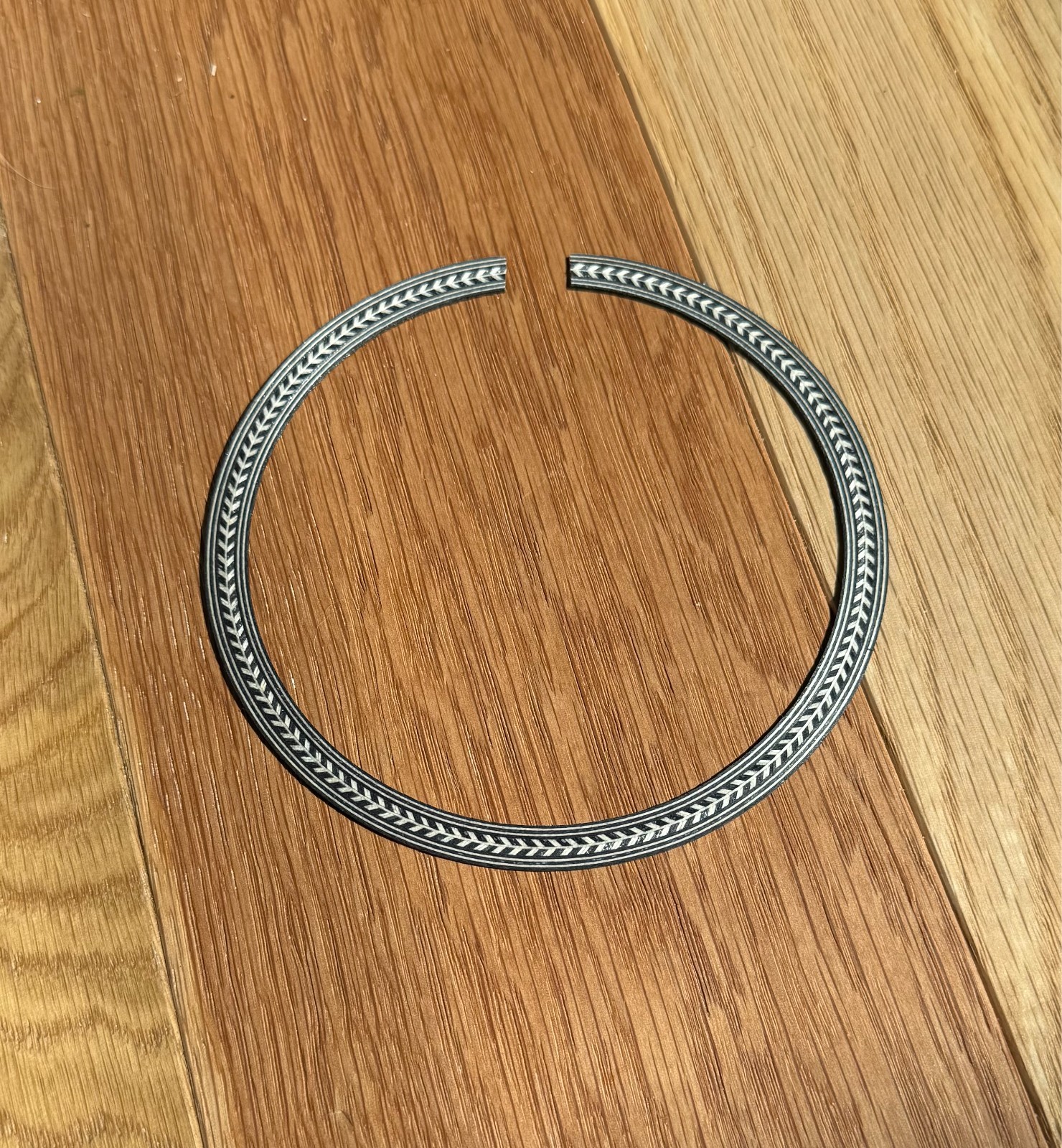 Acoustic Guitar Rosette Inlay Ring – Herringbone Pattern Real Wood-8mm