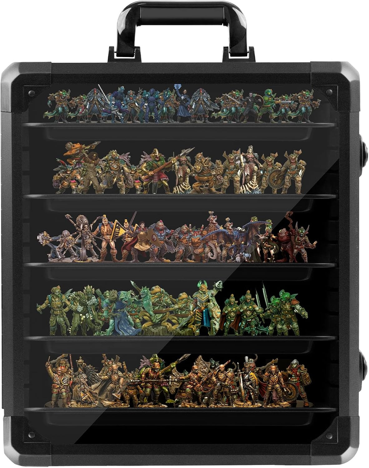 Aluminum Miniature Storage Case with Lock for Warhammer and Collectibles
