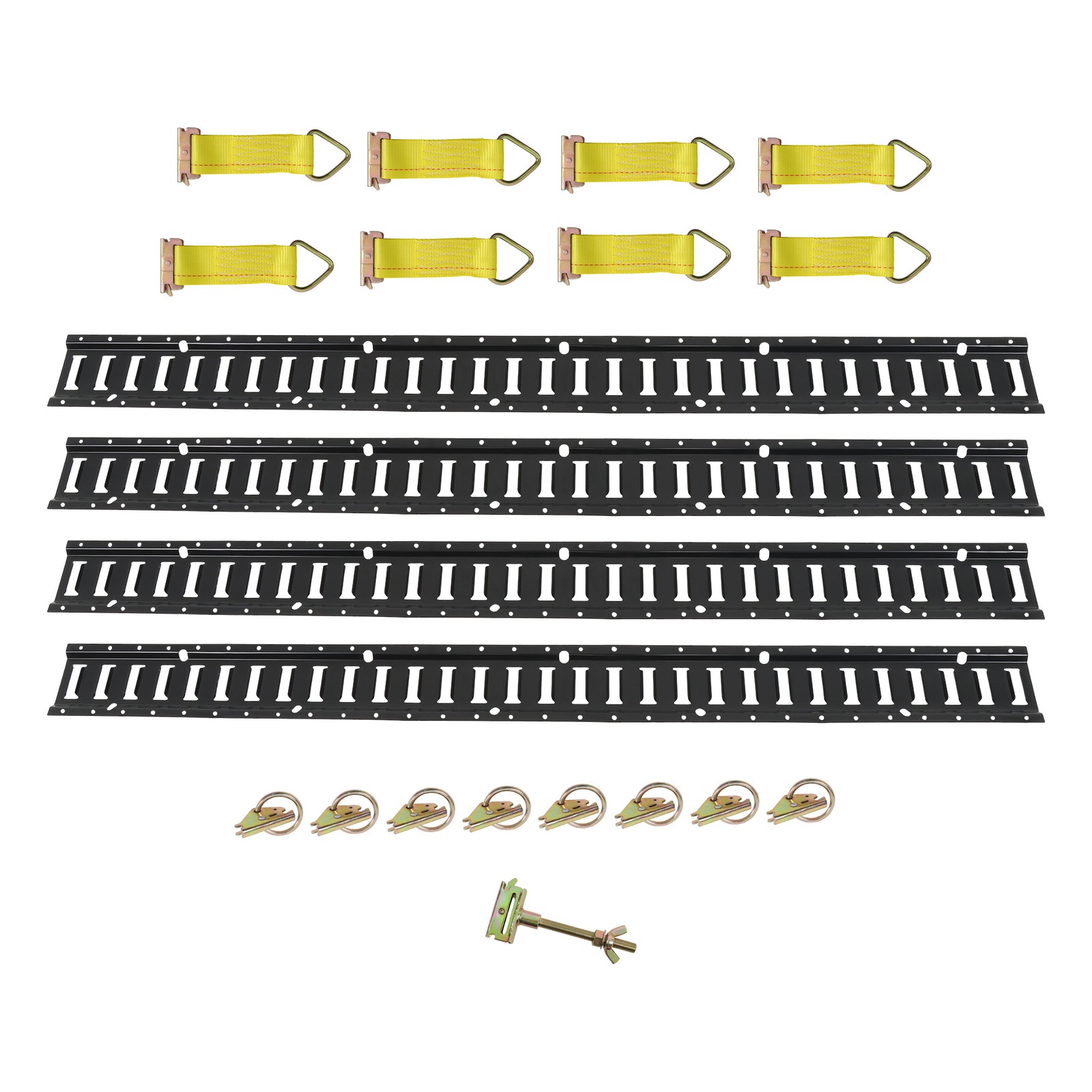 Labwork 4x 5' E Tracks Rails 8x O-Rings 8x D-Rings 1x Spare Tire Holder Mount