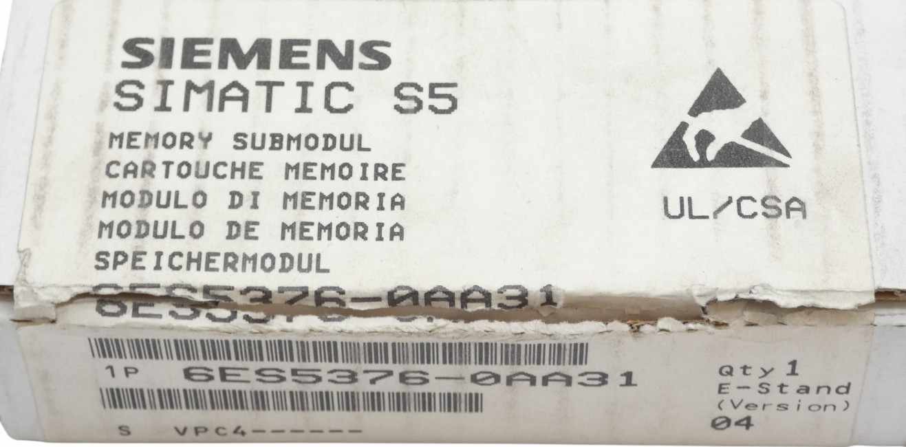 Siemens SIMATIC S5 6ES5376-0AA31 E-Stand: 04 Memory Module -Unused/Original Packaging-