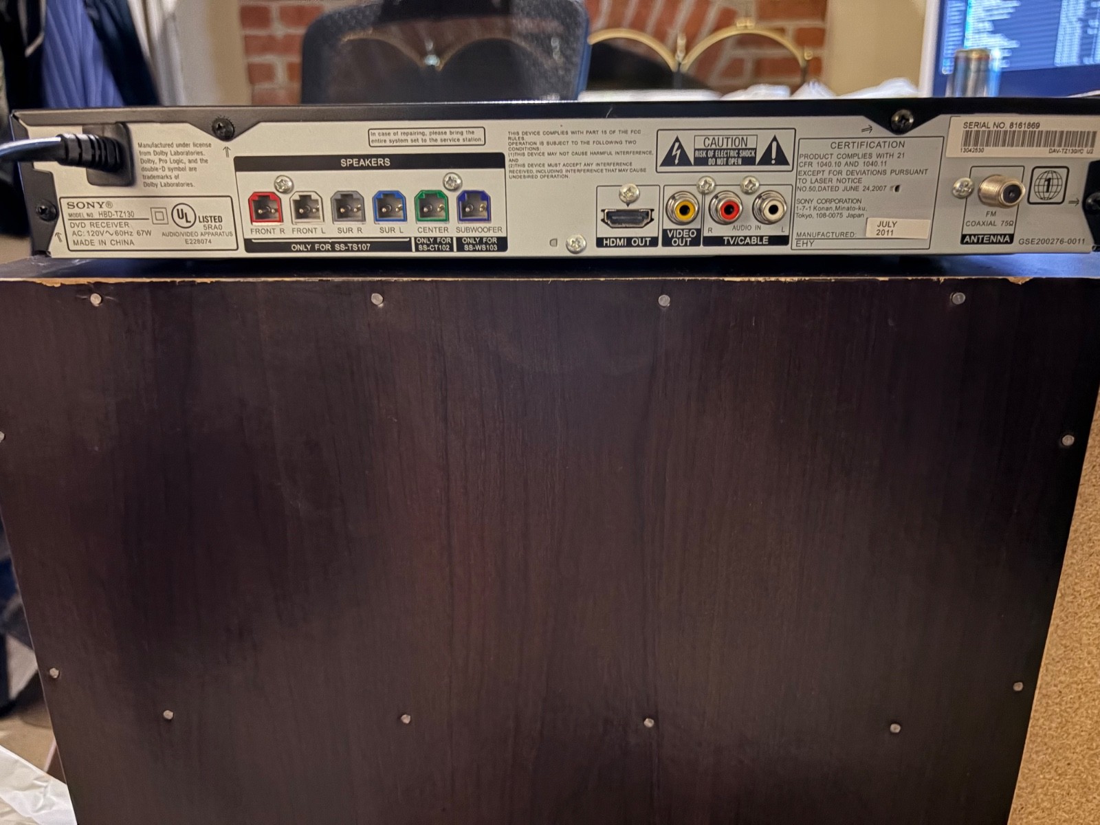 sony dav tz130 DVD receiver only, no remote