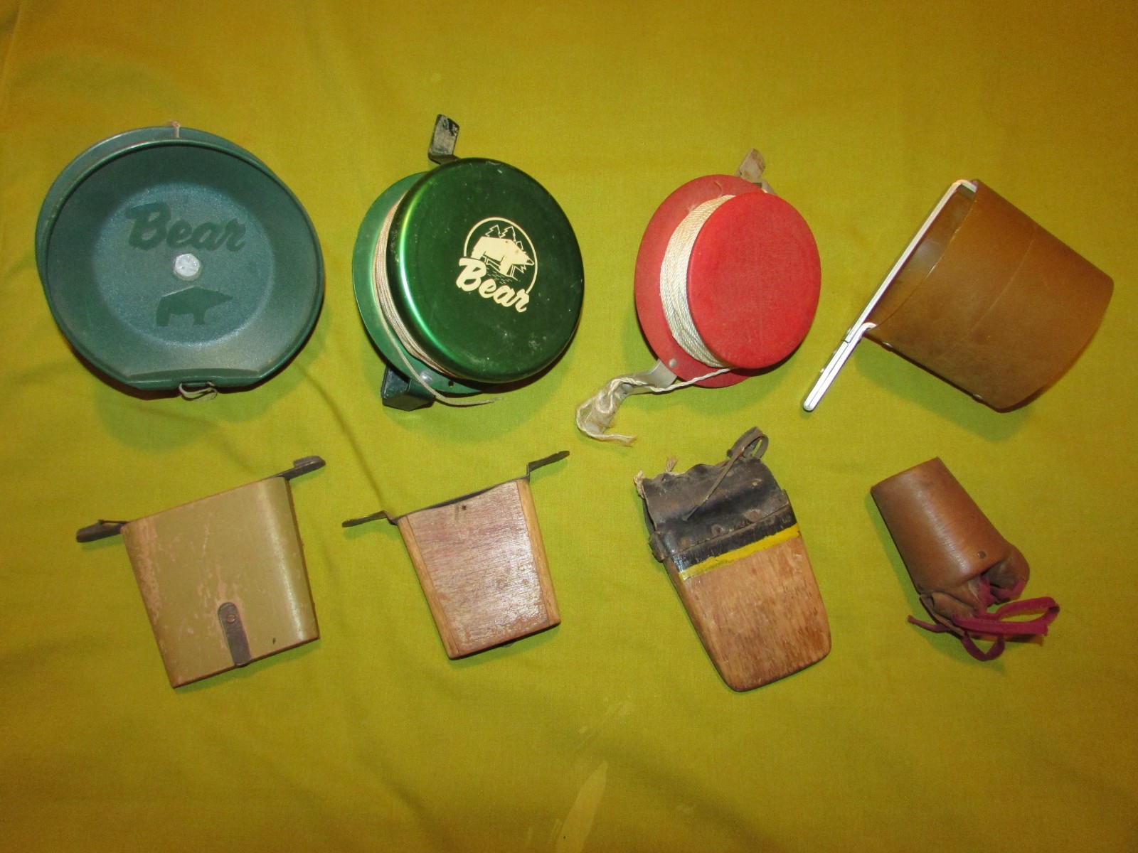 Bear Archery Bow Fishing Reels & Others, Prototype Leather Longbow Reels, RARE!!