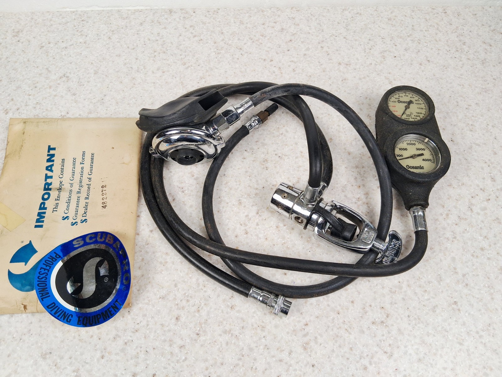 Scuba Pro Regulator Set And PSI Gauge Scuba Diving     Untested