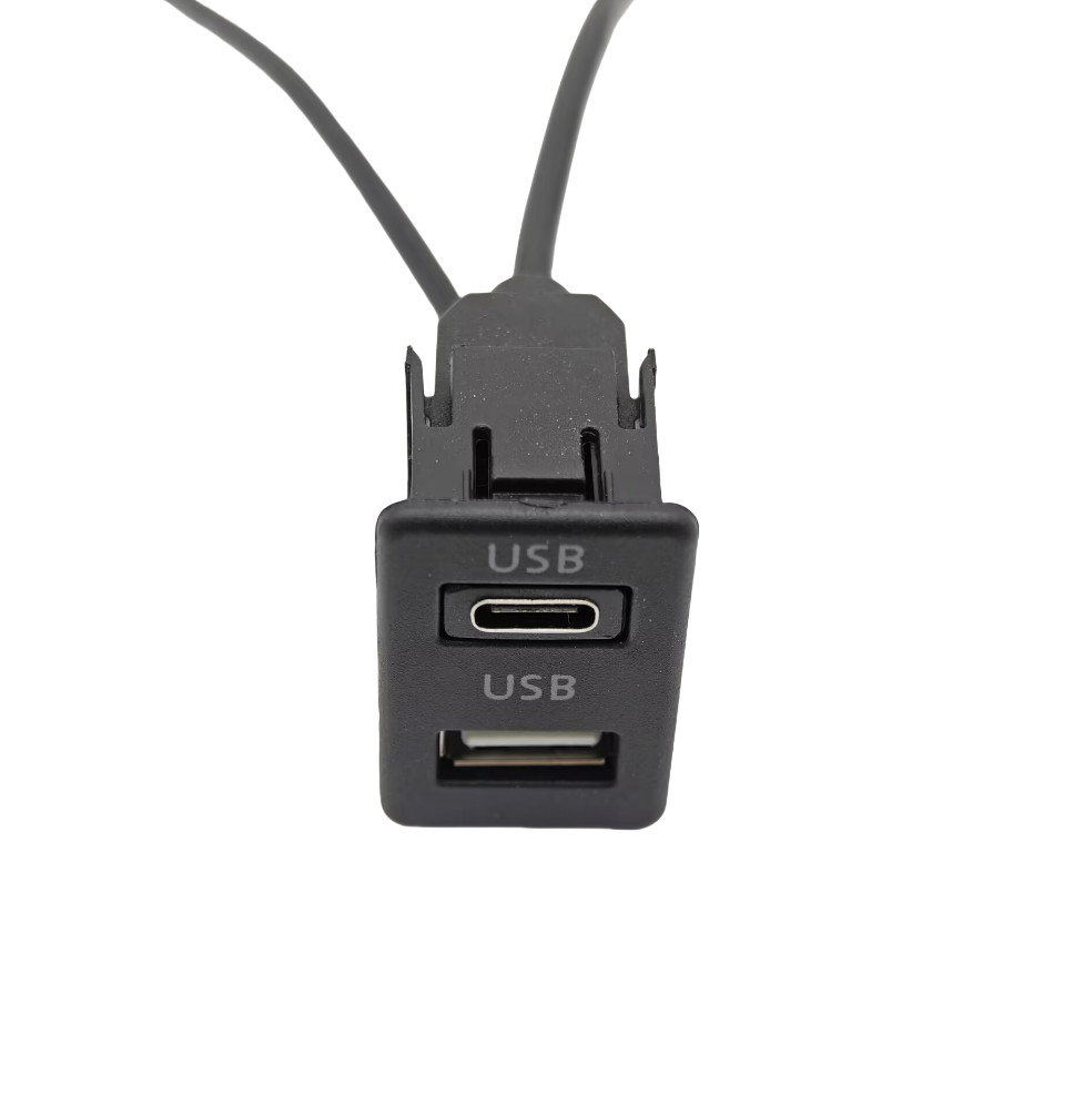 Type-C USB Port Panel Interface Extension Cable Adapter For Car Dash Flush Mount
