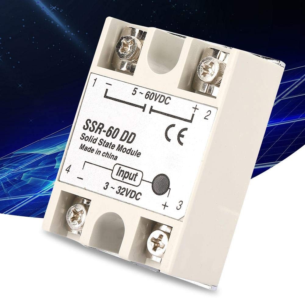 Solid State Relay, DcDc Solid State Relay SSR60Dd 60A 3-32V DC to 5-110V DC SSR