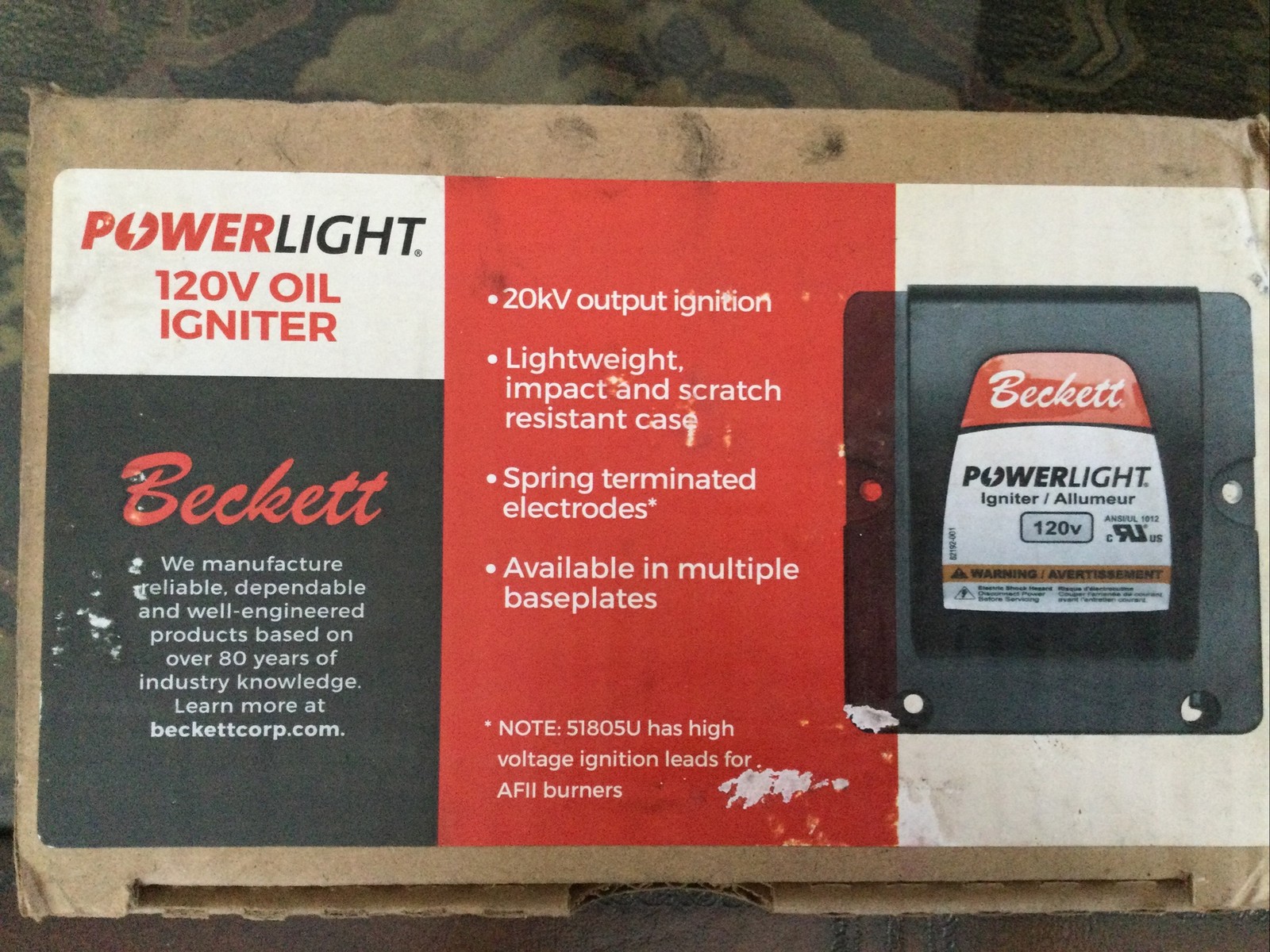 Beckett Power light 120v Oil Igniter 51771U