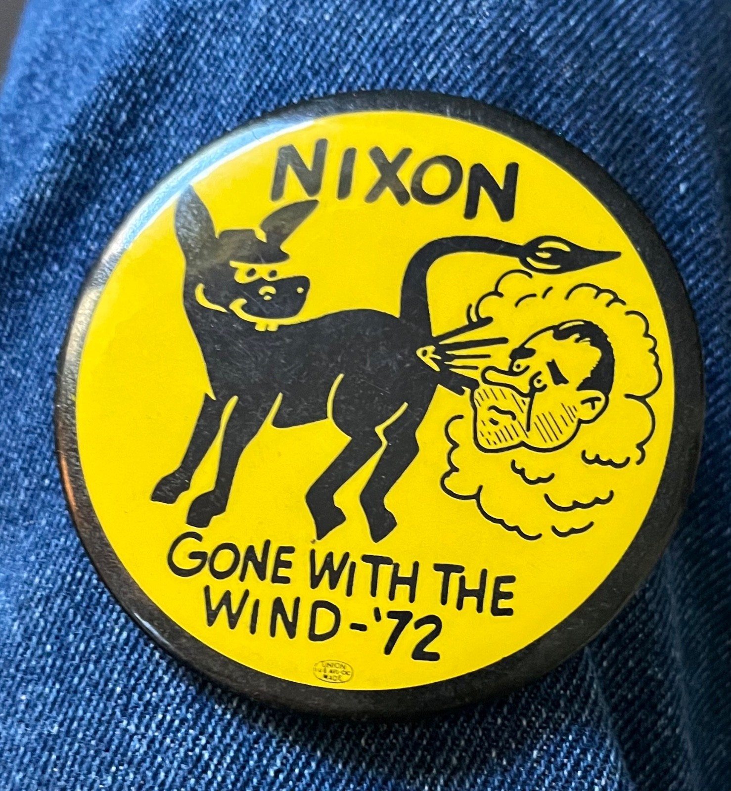 1972  George McGovern Anti Nixon "Gone With The Wind" 3" Cello Political