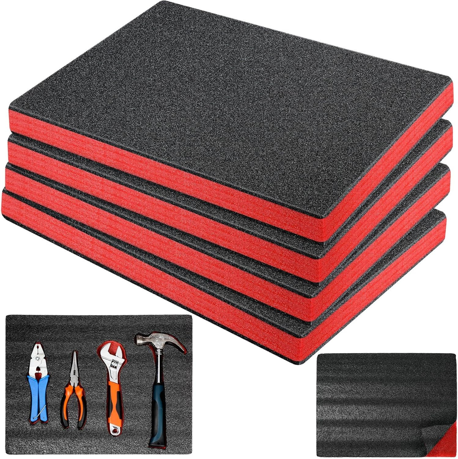 4 Pcs Cuttable Polyurethane Foam Pads Craft Foam Insert for  Packing Padding Cam