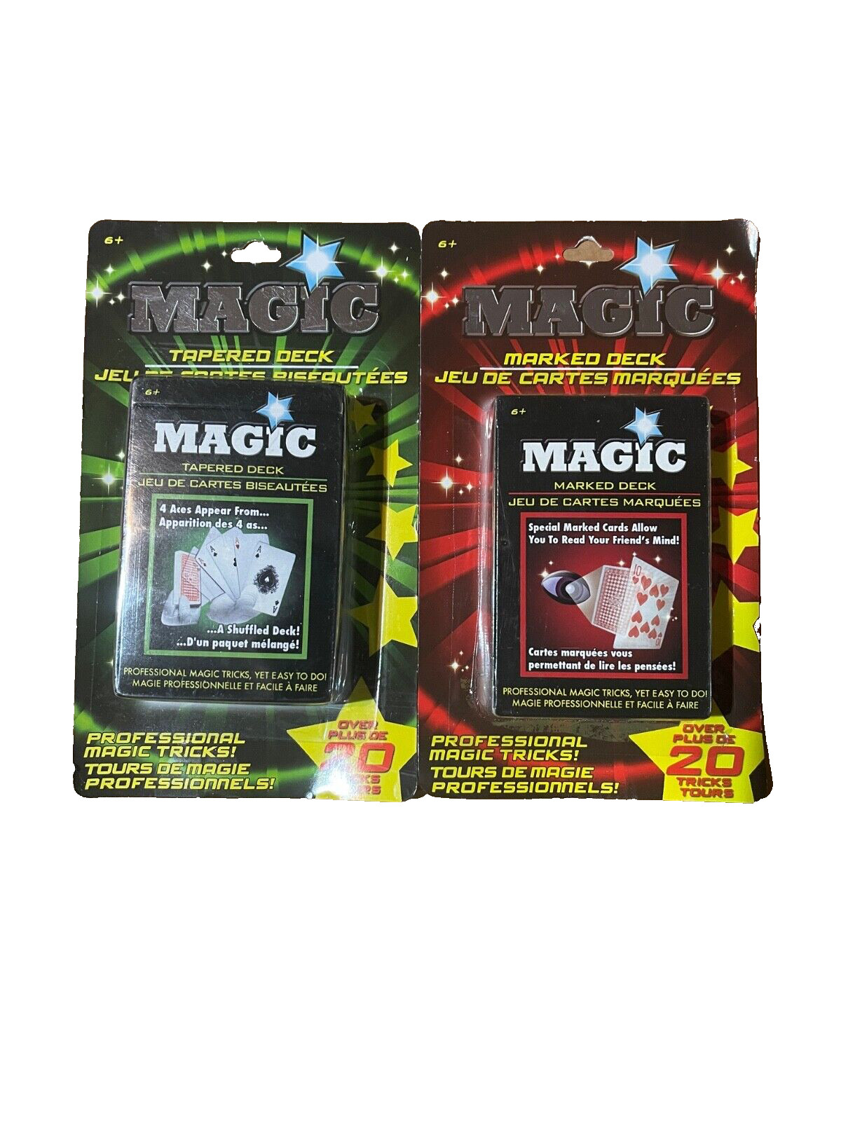 Set of 2 Ultimate Marked & Tapered Deck of Magic Cheating Cards