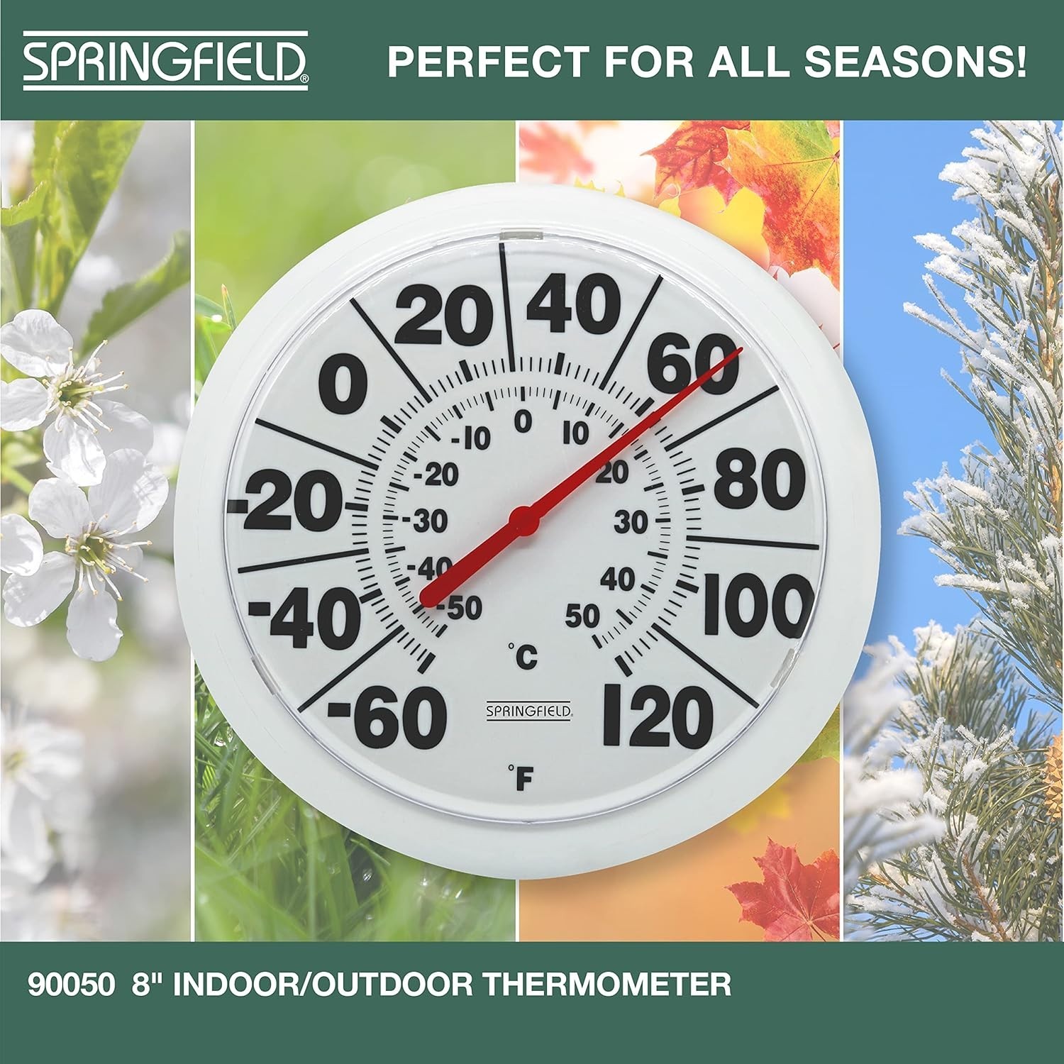Durable Wireless Outdoor Thermometer with Large Easy-to-Read 8-Inch Display