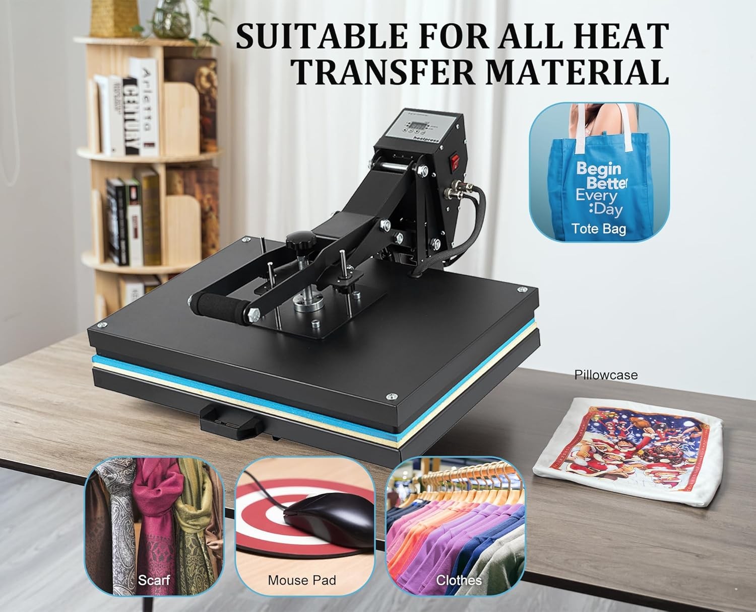 16" x 24" Clamshell Heat Press Machine for T-Shirt Digital Transfer Sublimation