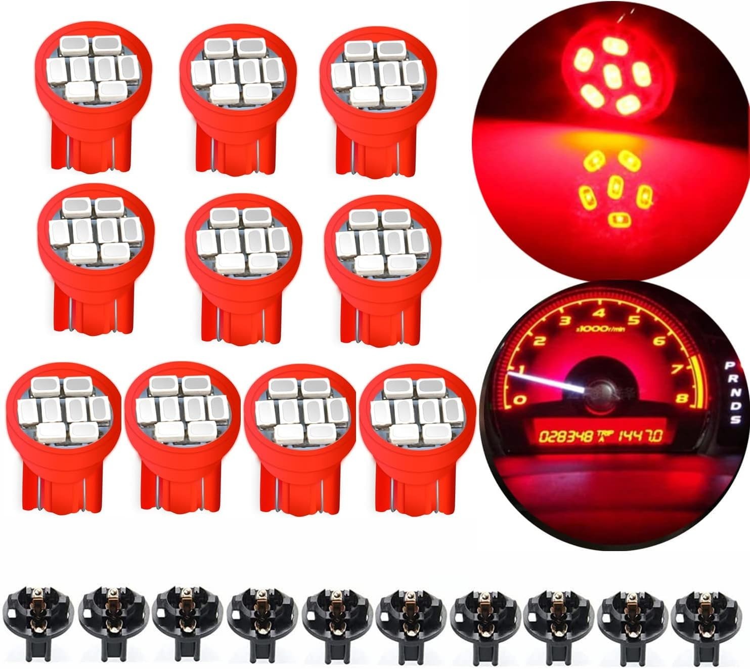 High-Efficiency 10PC 168 LED Bulb Set - Superior Dashboard Illumination