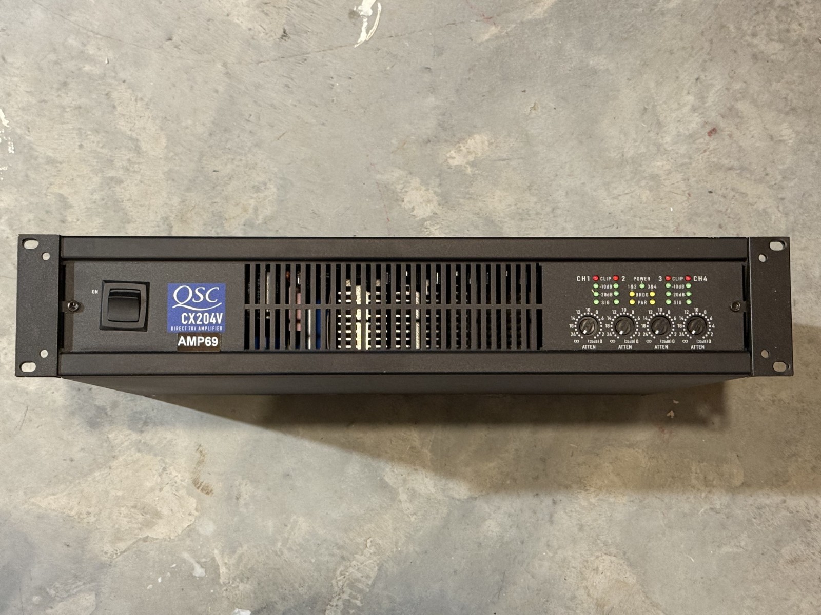 QSC CX204V Direct 200W 70V Amplifier 4 Channel 2U Rackmount Tested Working USED