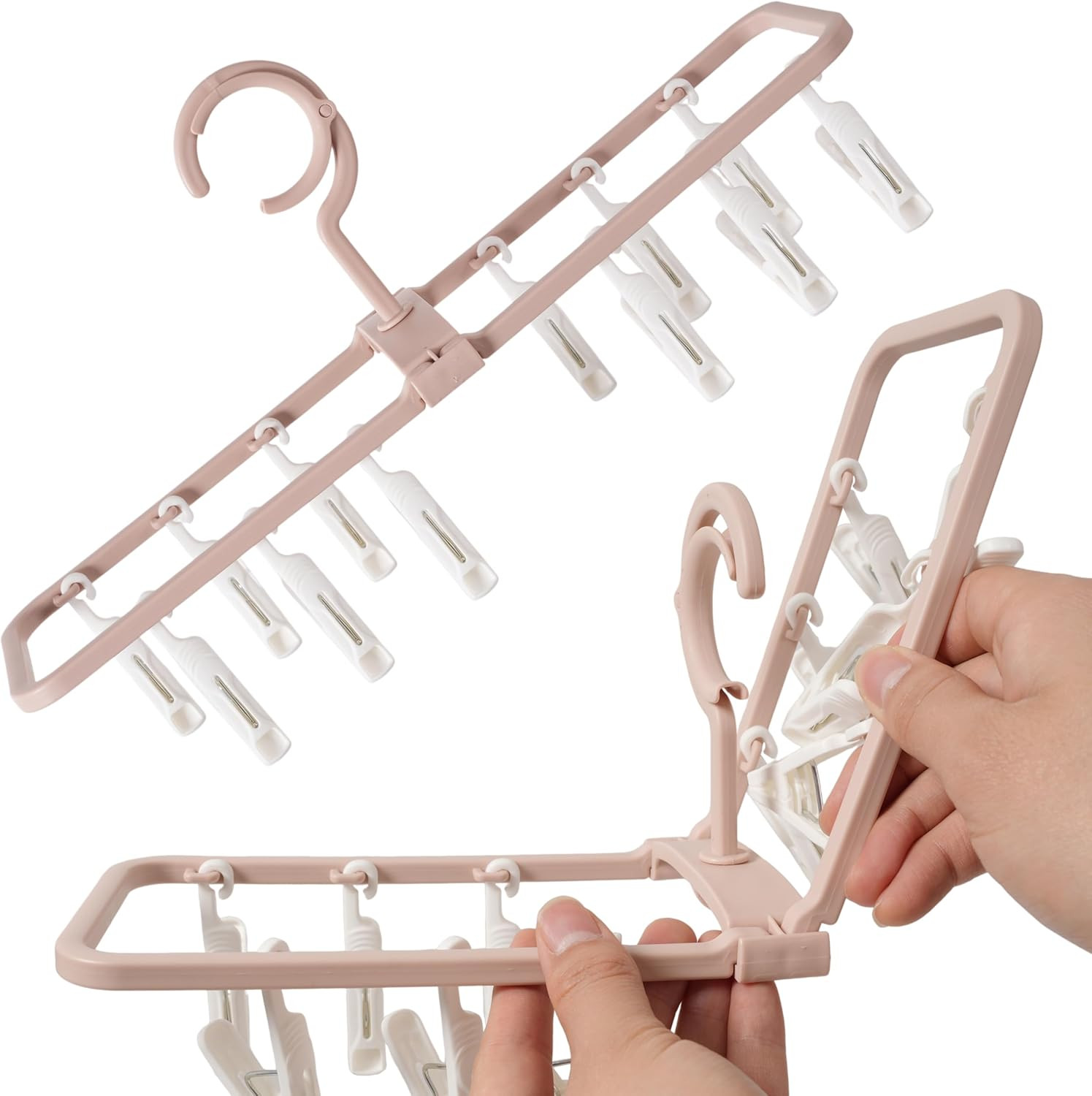 Clothes Drying Racks 2 Pack Small Folding Portable Underwear Hangers with 12 ...