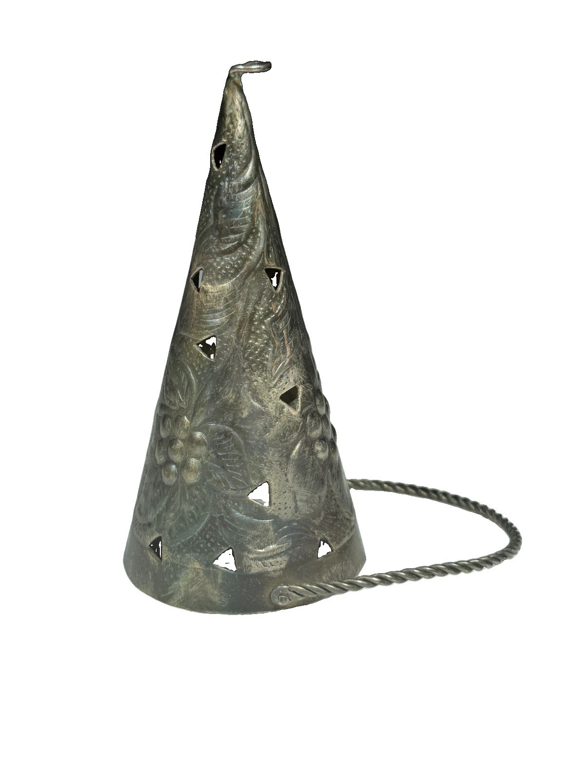 Silverplate Tussie Mussie Hanging Nosegay/Bouquet Flower Holder Bridal Rustic