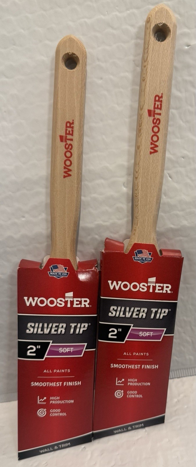 2" Wooster 5221 Silver Tip CT Polyester Angle Sash Paint Brush New 2X