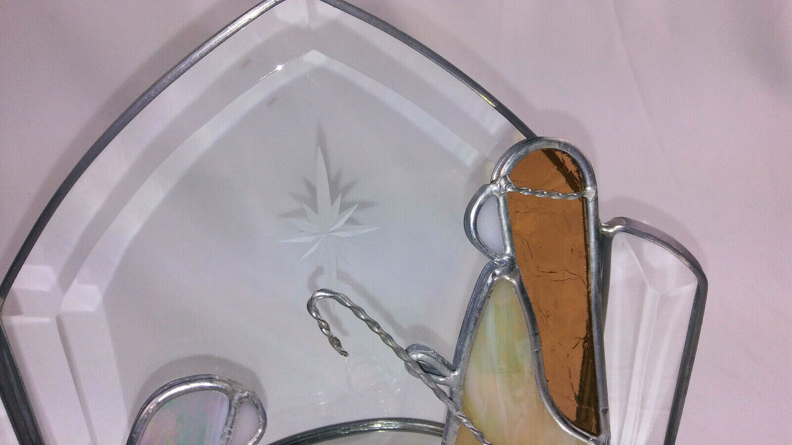 Vintage Nativity Scene Mary Joseph Baby Jesus Suncatcher Stained Glass