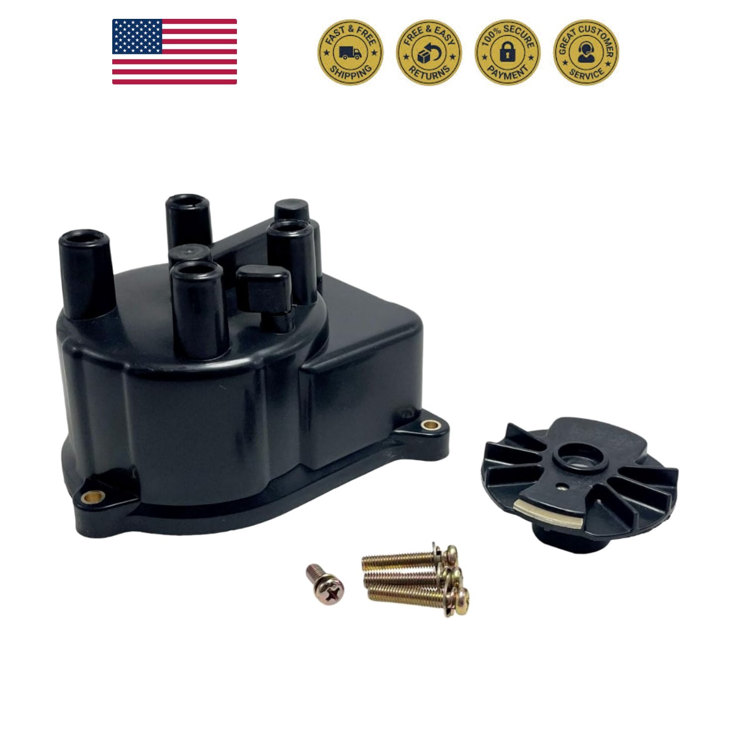 Ignition Distributor Cap and Rotor Kit Set 30102-P54-006 30103-P08-003 Compat...