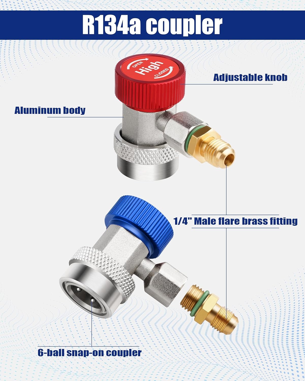 R134a Quick Coupler Adapter AC Recharging Fitting Hose Compressor Manifold