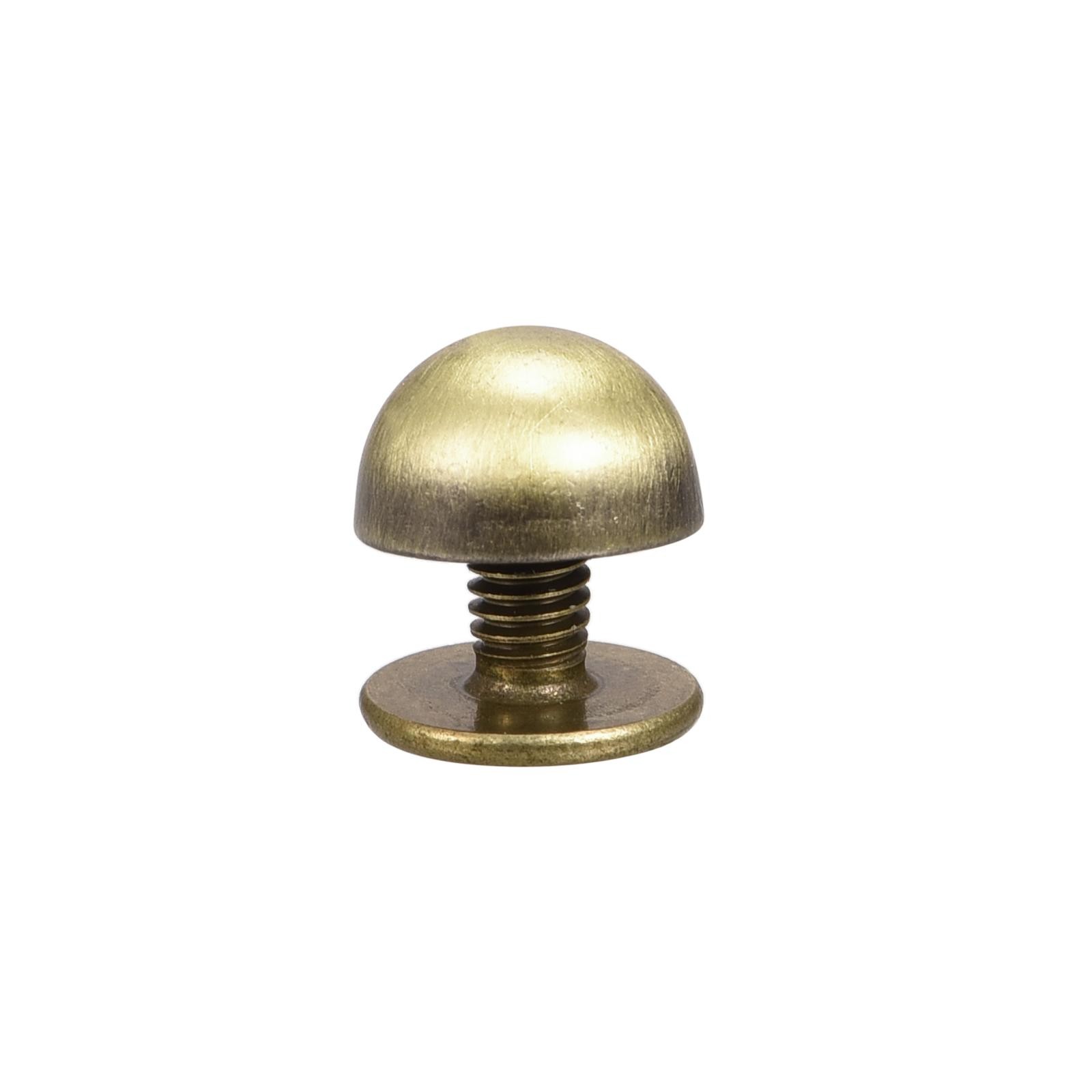 8x5mm Back Screw Rivets Solid Round Head Leather Studs Tanned 10 Sets