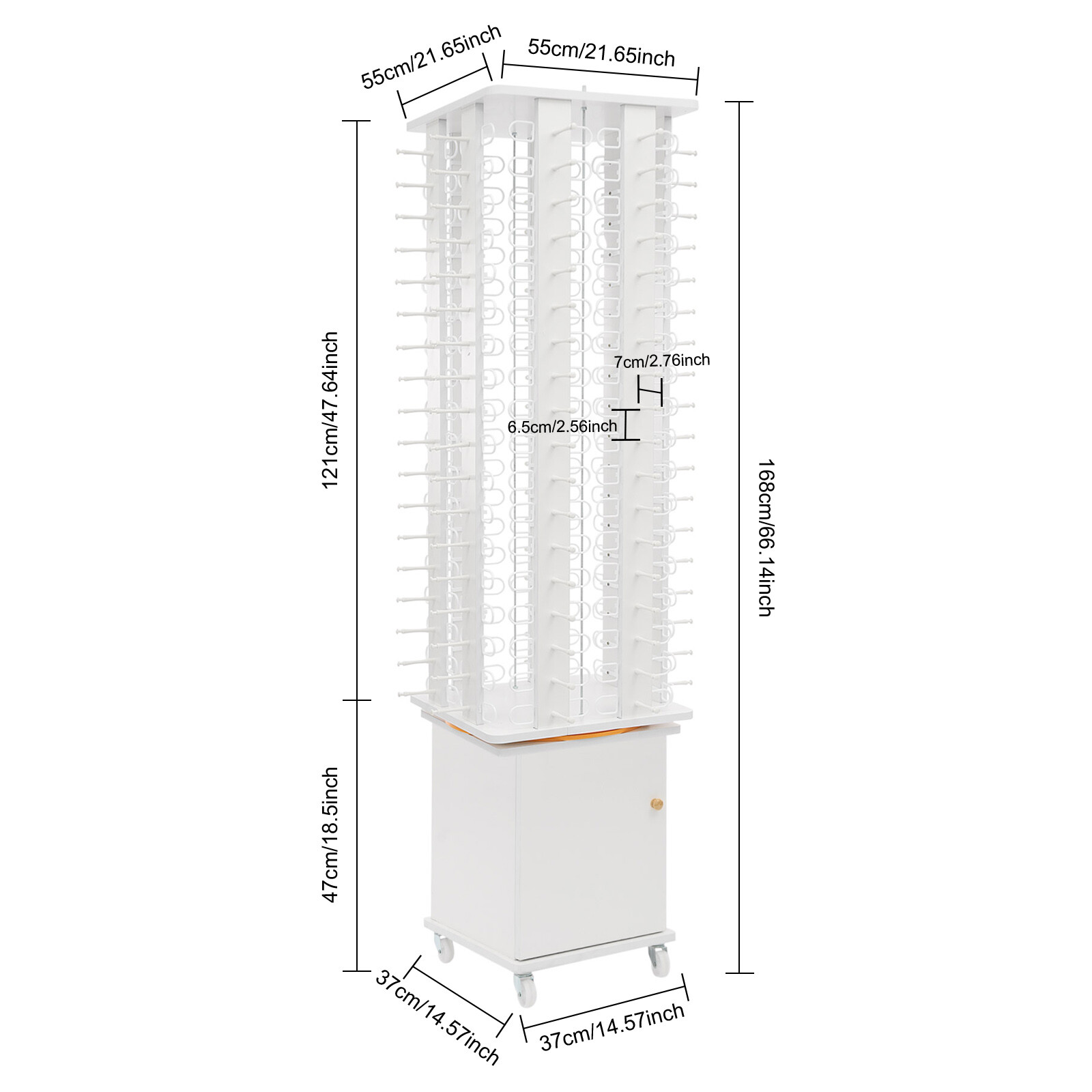 Glasses Storage Display Stand, Floor-standing Sunglasses Organizer With Wheels
