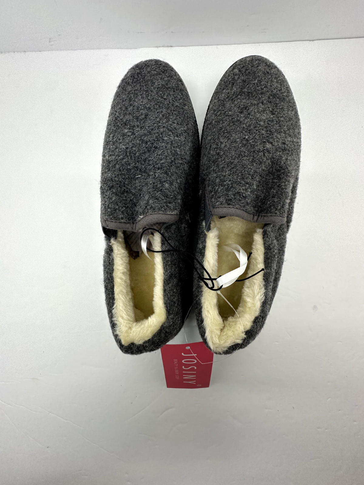 Gray Plush Slippers - Size 7, Josiny Brand