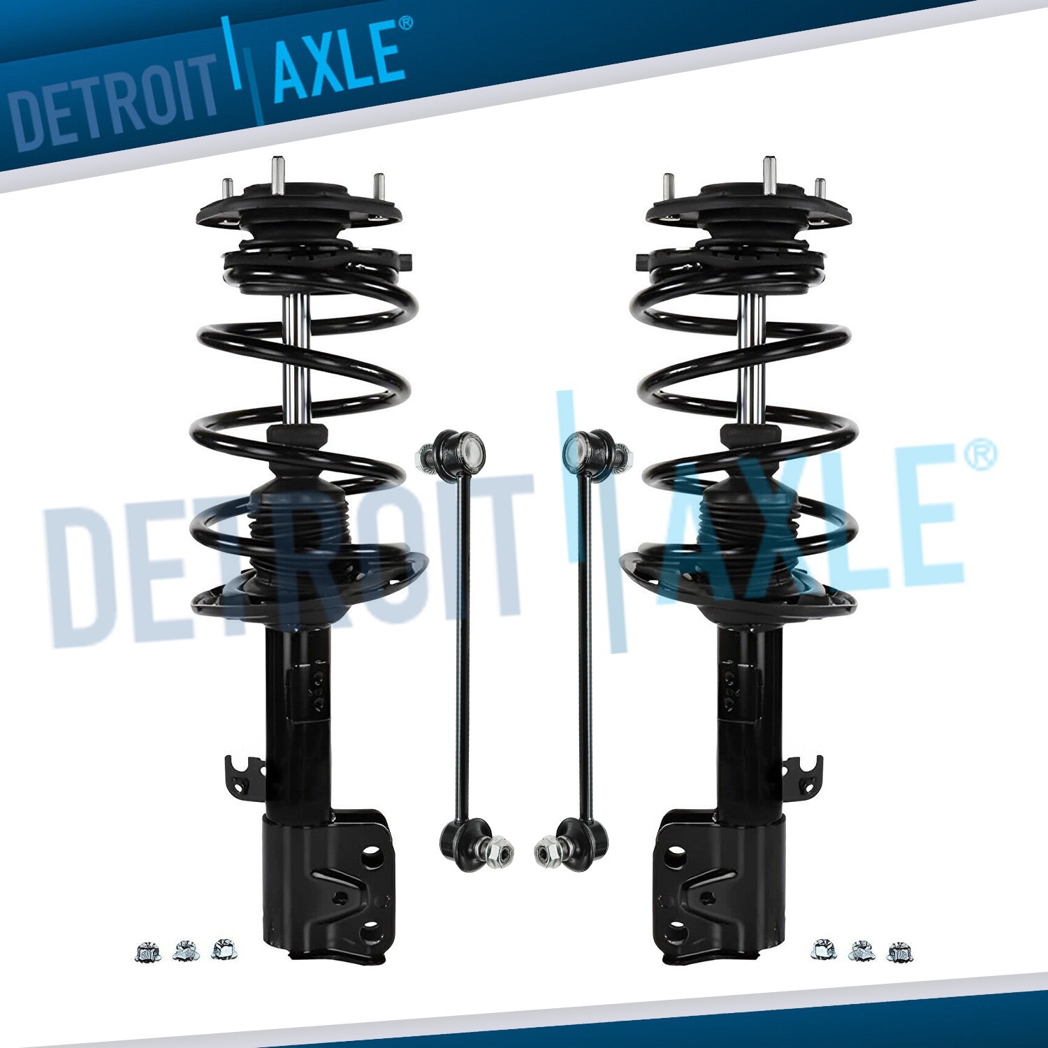 4pc Front Struts with Coil Springs Sway Bars Kit for 2014 - 2019 Toyota Corolla