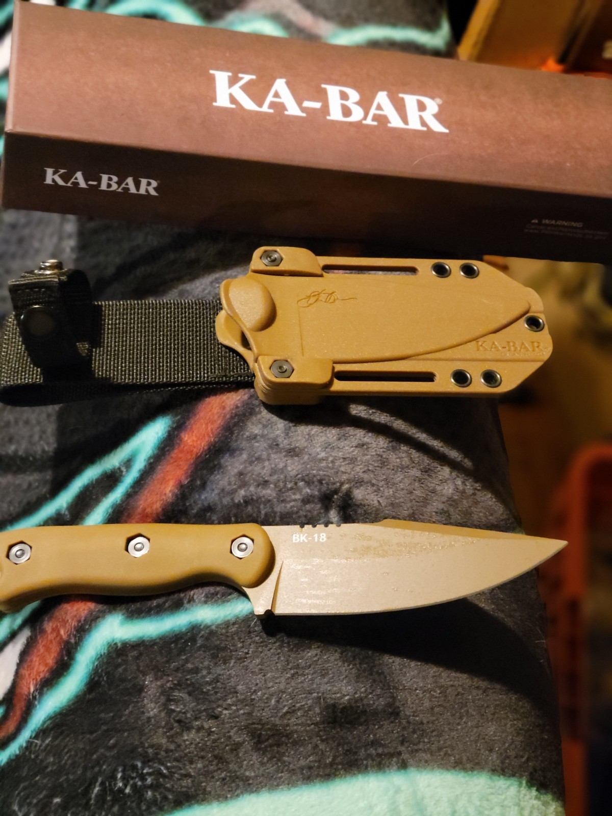 KA-BAR BK18 Becker Harpoon Fixed Blade Knife 4.625"(BROWN) w/Celcon® Sheath*New*