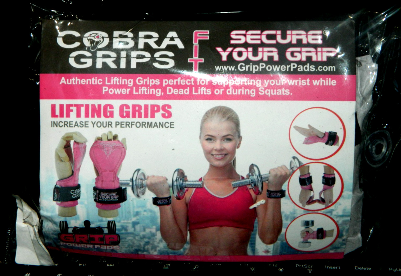 Cobra Grips Power Pads PRO Weight lifting Grips Straps Glovs Power Lifting Black