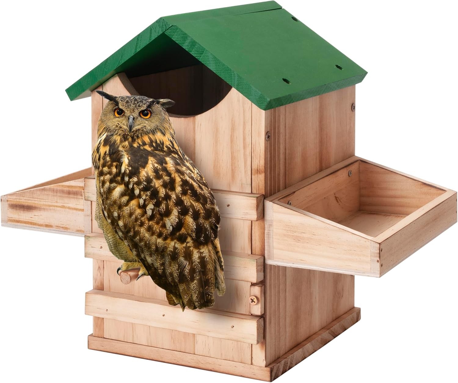 Owl House Premium Cedar Wood Screech & Barn Owl Nesting Box - Large Handmade Bir