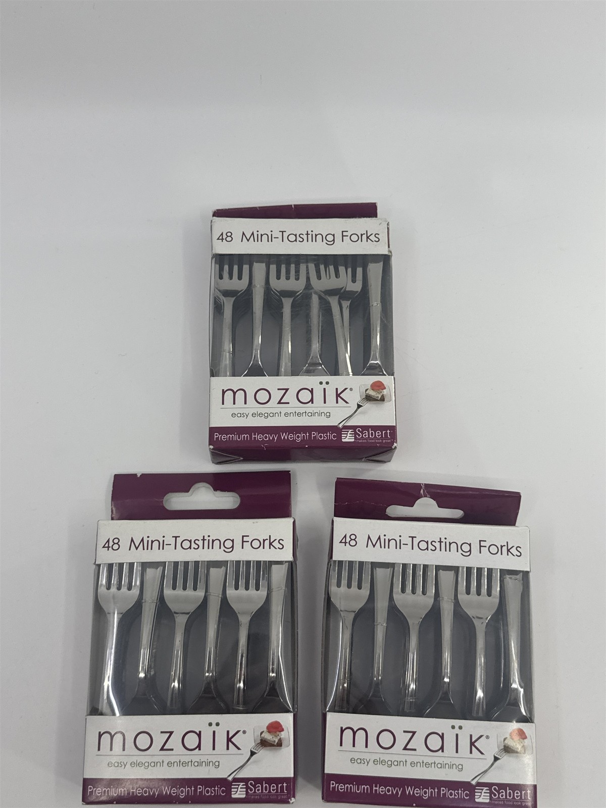 Set Of Three Packs Of 48 Mini-Tasting Forks By Mozaik