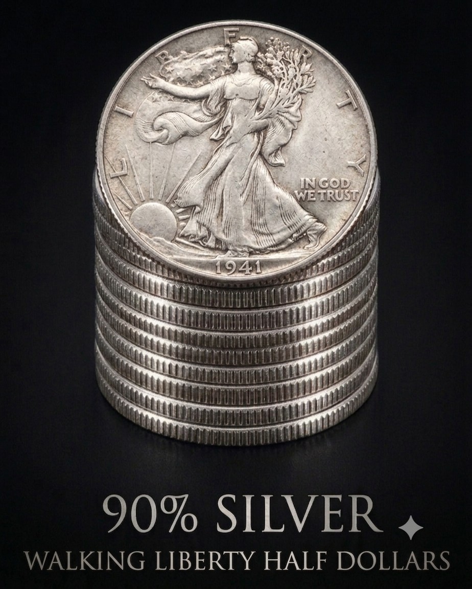 Lot Of 10 ~ Walking Liberty 90% Silver Half Dollars ~ Random Coins ~ $5 Face