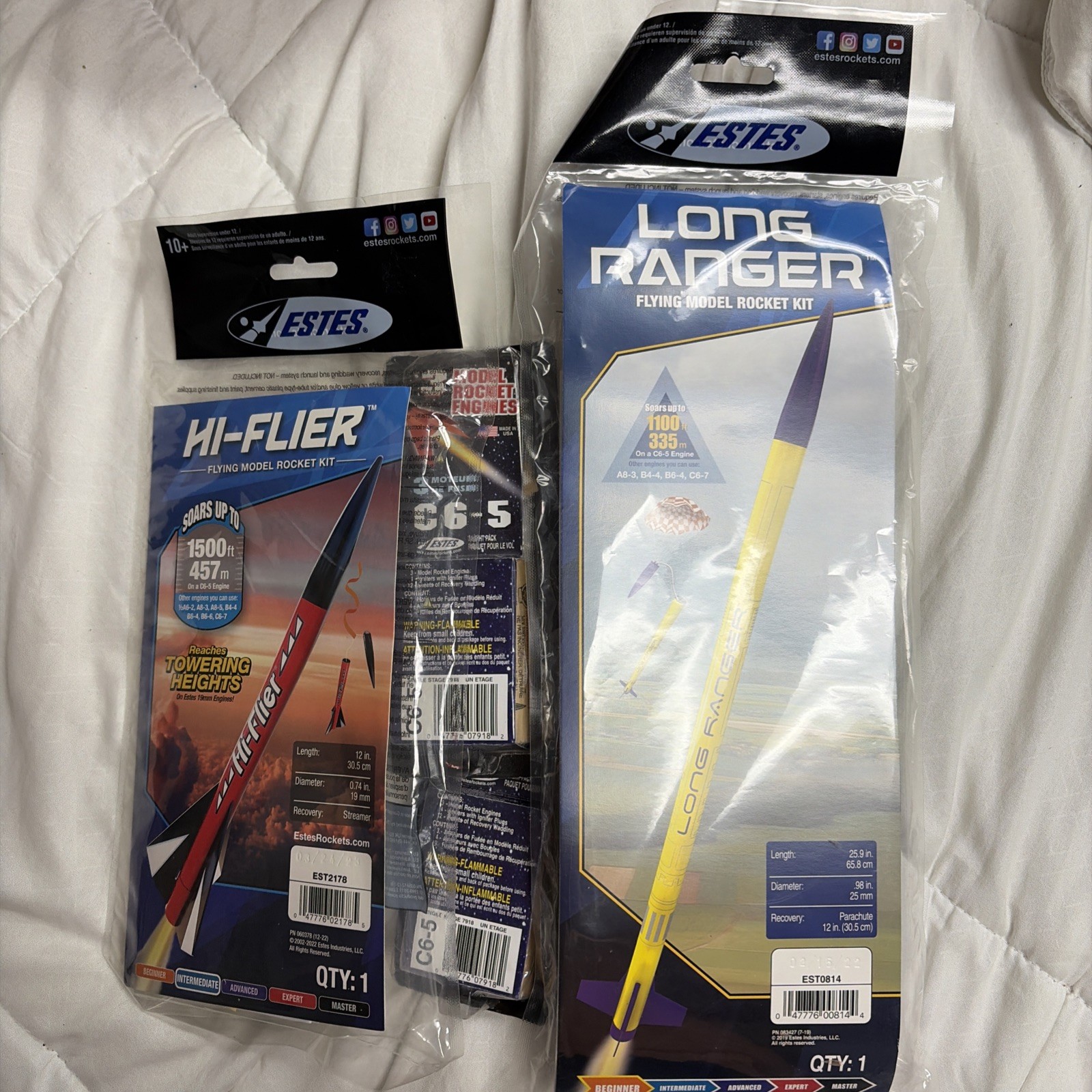New Sealed Estes Flying Model Rocket Kit Lot Long Ranger And Hi-Flier 2022-2023