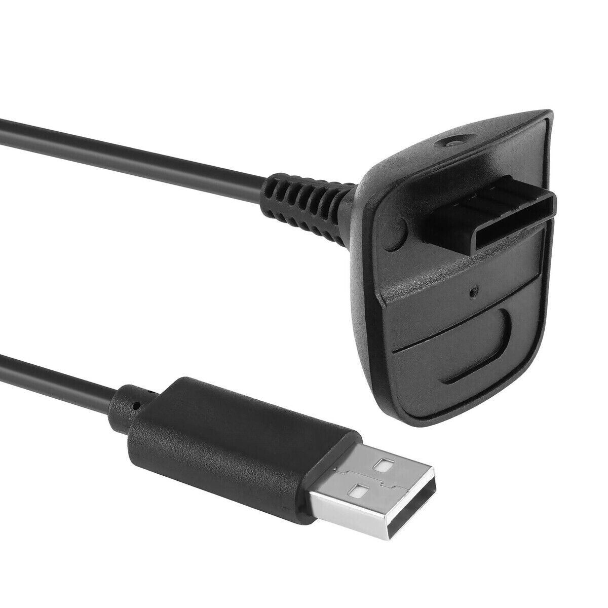 Black Wireless Controller USB Charging Cable Replacement Charger 2 For Xbox 360
