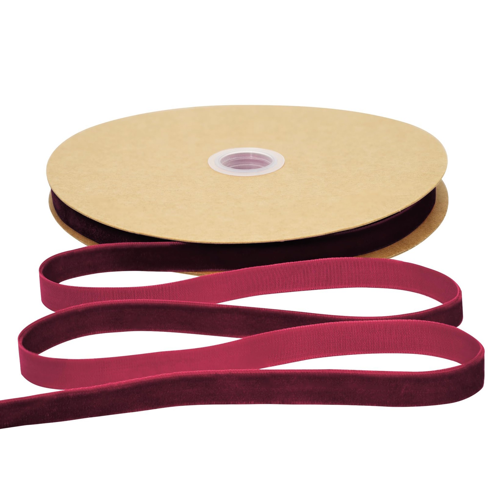 Simplegoal Burgundy Velvet Ribbon 3/8 Inch × 25 Yards 3/8"x25yd,