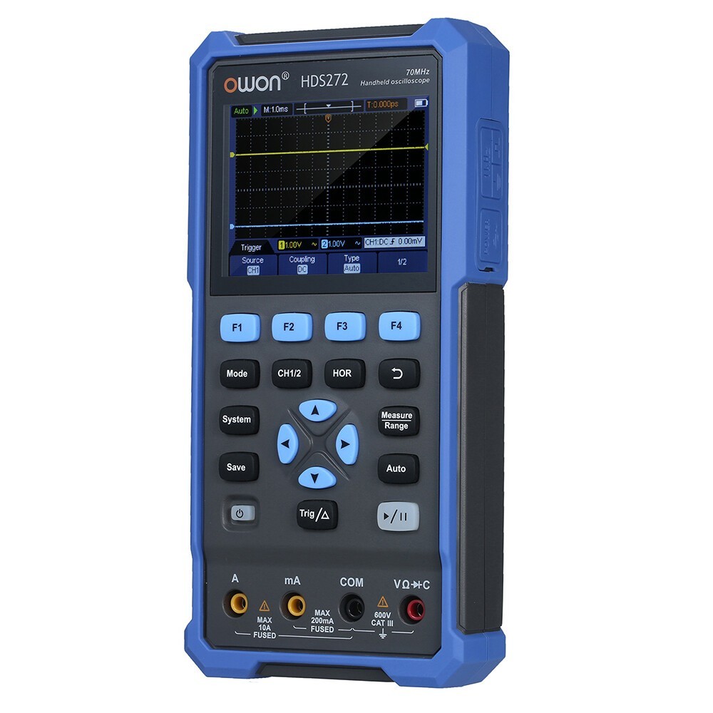HDS272 2-in-1 Handheld Digital Oscilloscope Multimeter 2CH USB TypeC 70MHz Meter