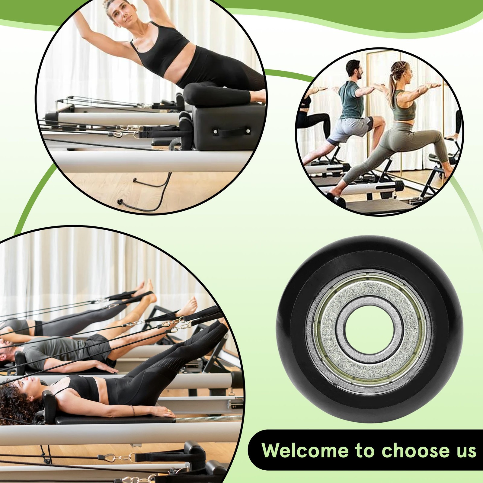 8 Pack Replacement Roller Wheels Compatible with Aero Pilates Reformer Machin...