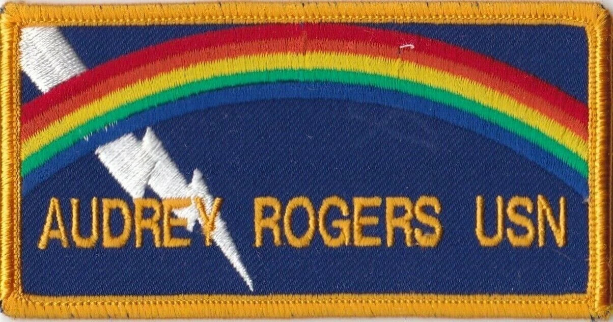 USN Audrey Rogers Rainbow Lightning Nametag Wing Patch A-5