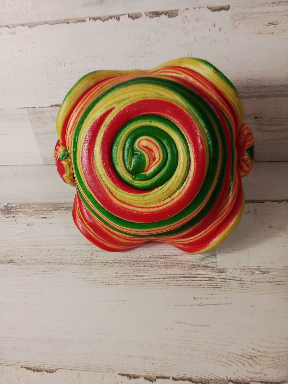 Hard Plastic Multi Color Braided Funky Cool Basket Beautiful Decor