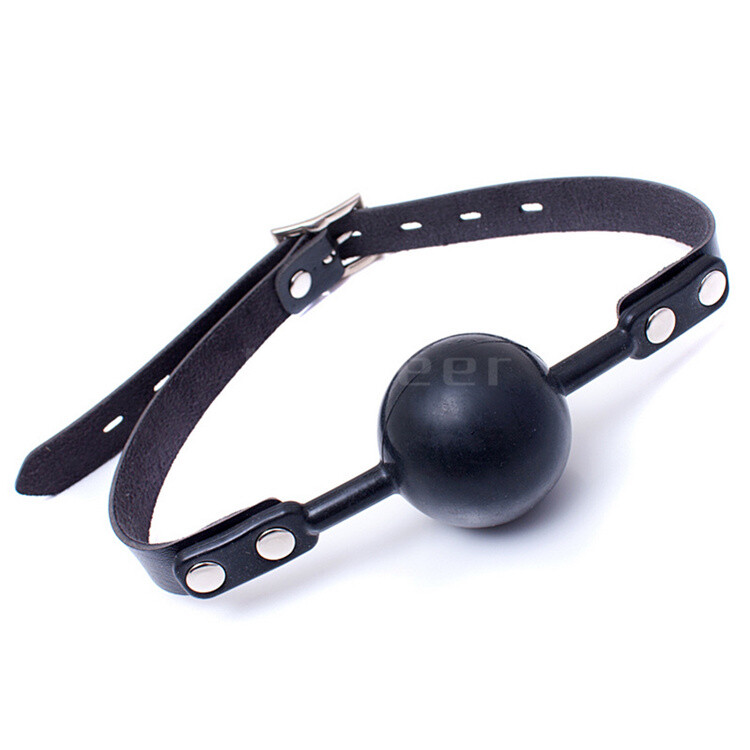 Binding PU Leather 48mm Large Solid Silicone Open Mouth Gags Oral Harness Lock