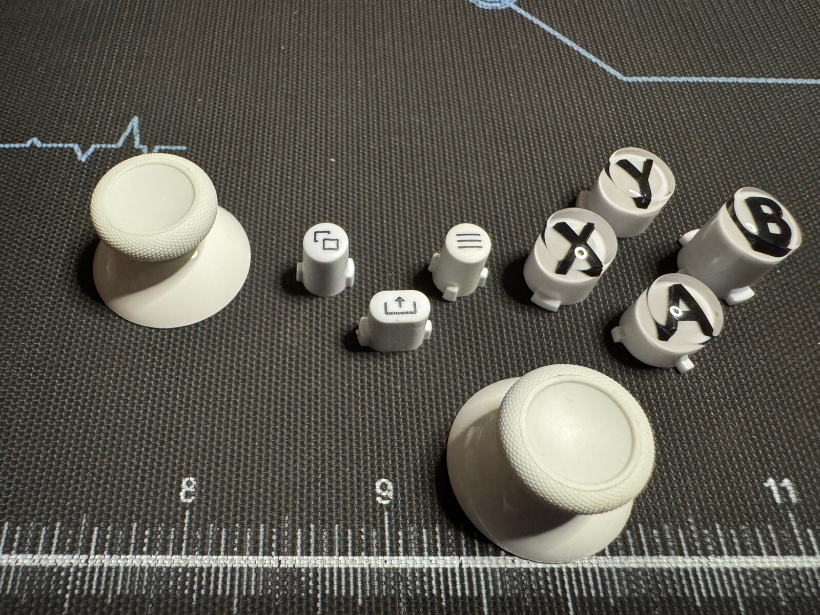NEW Microsoft Xbox Series X 1914 Black On White ABXY Buttons Thumbsticks 4123