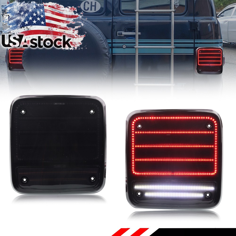 Smoke LED Rear Tail Brake Lights For 85-95 Chevy G20 G30 & GMC G1500 G2500 G3500