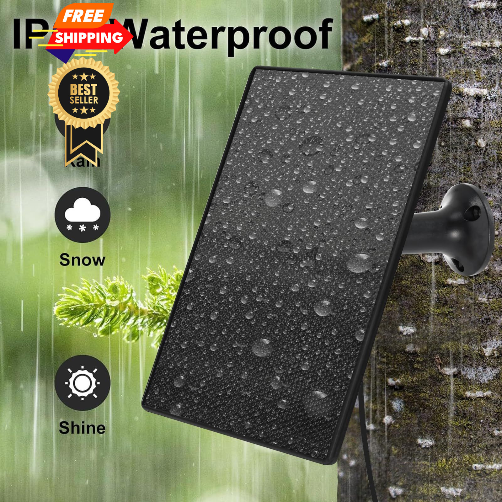 Solar Panel for Ring Camera, 4W Charger Compatible with Black-1Pack