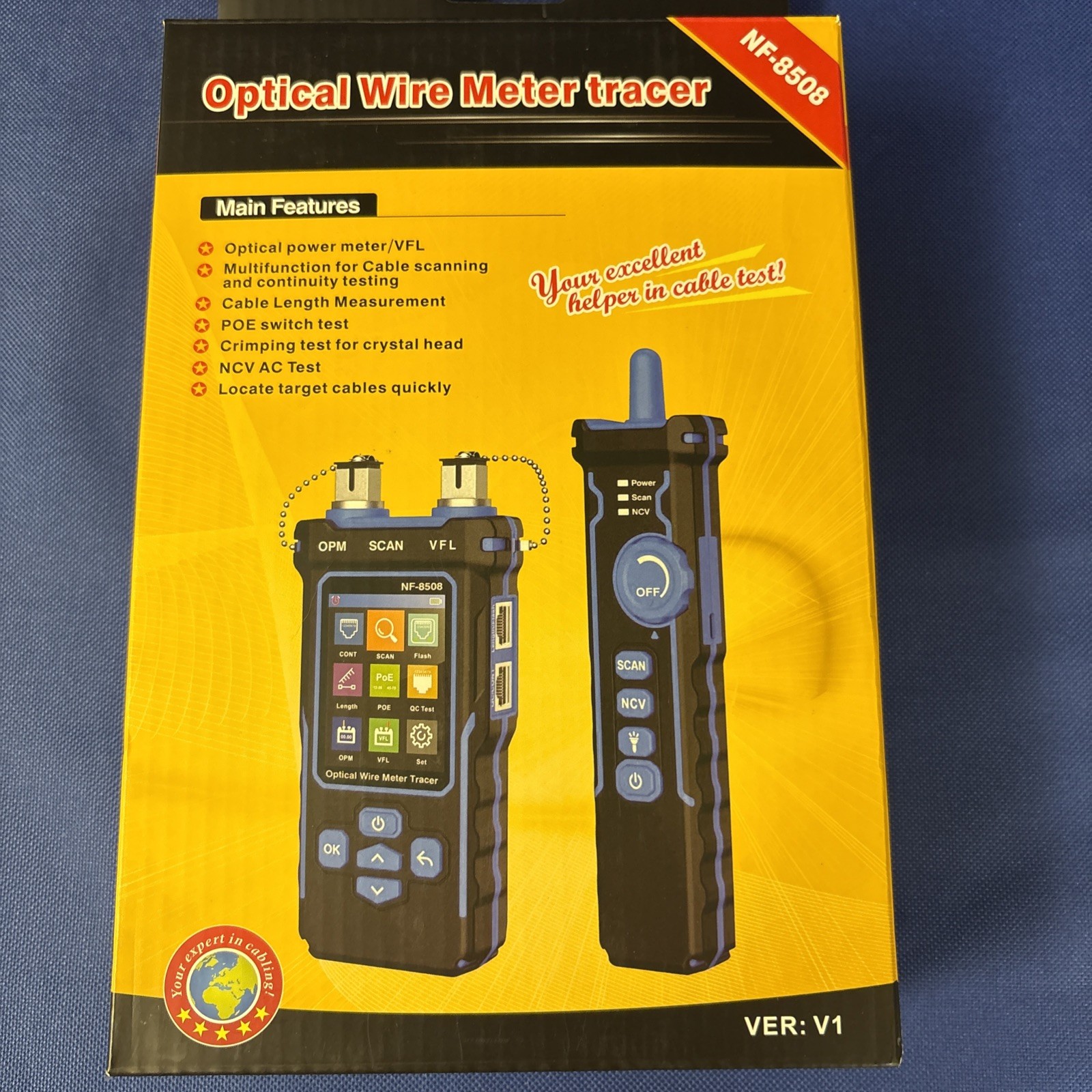 NF-8508 Optical Wire Meter Tracer, a 9-in-1 multifunction cable tester