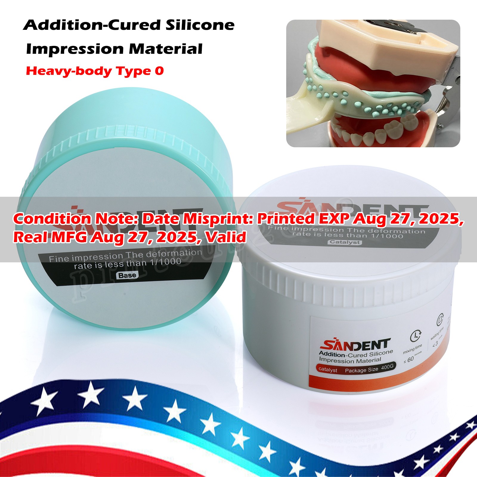 2 Sets Dental Putty PVS VPS Impression Material Base Normal Set 2 x 400g