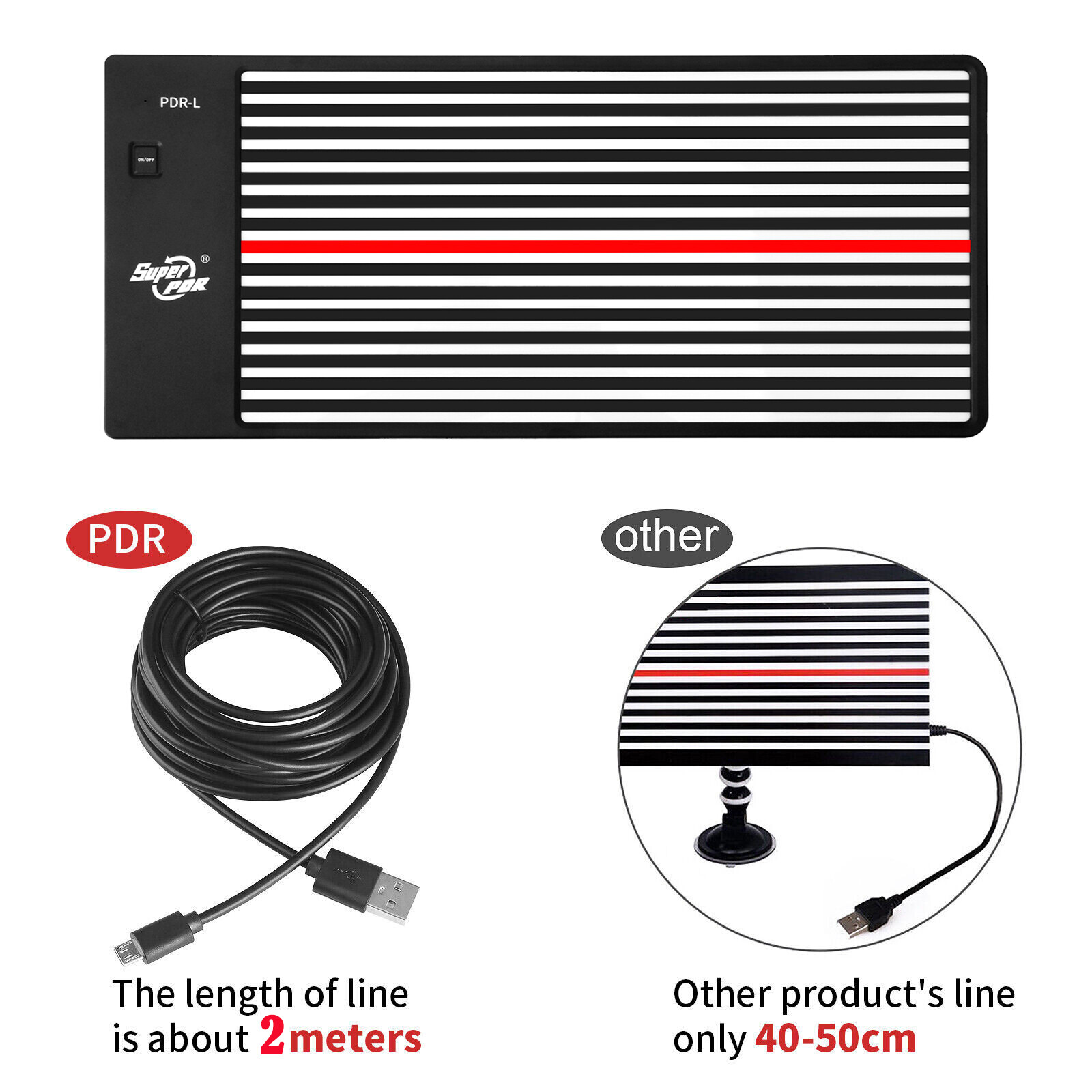 Removal Lamp Reflector LED Light Line Testing Board Paintless Dent Repair Tool