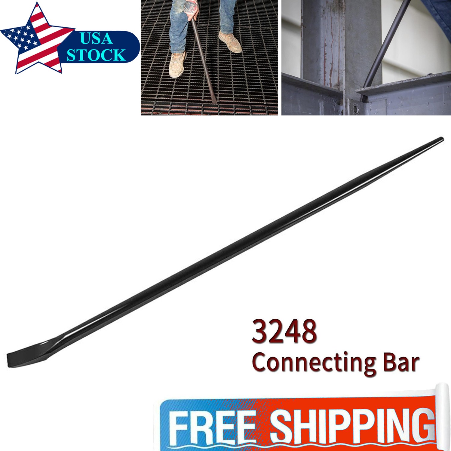 3248 Round 7/8-Inch x 30-Inch Connecting Bar Sleever Bar for Aligning, Prying