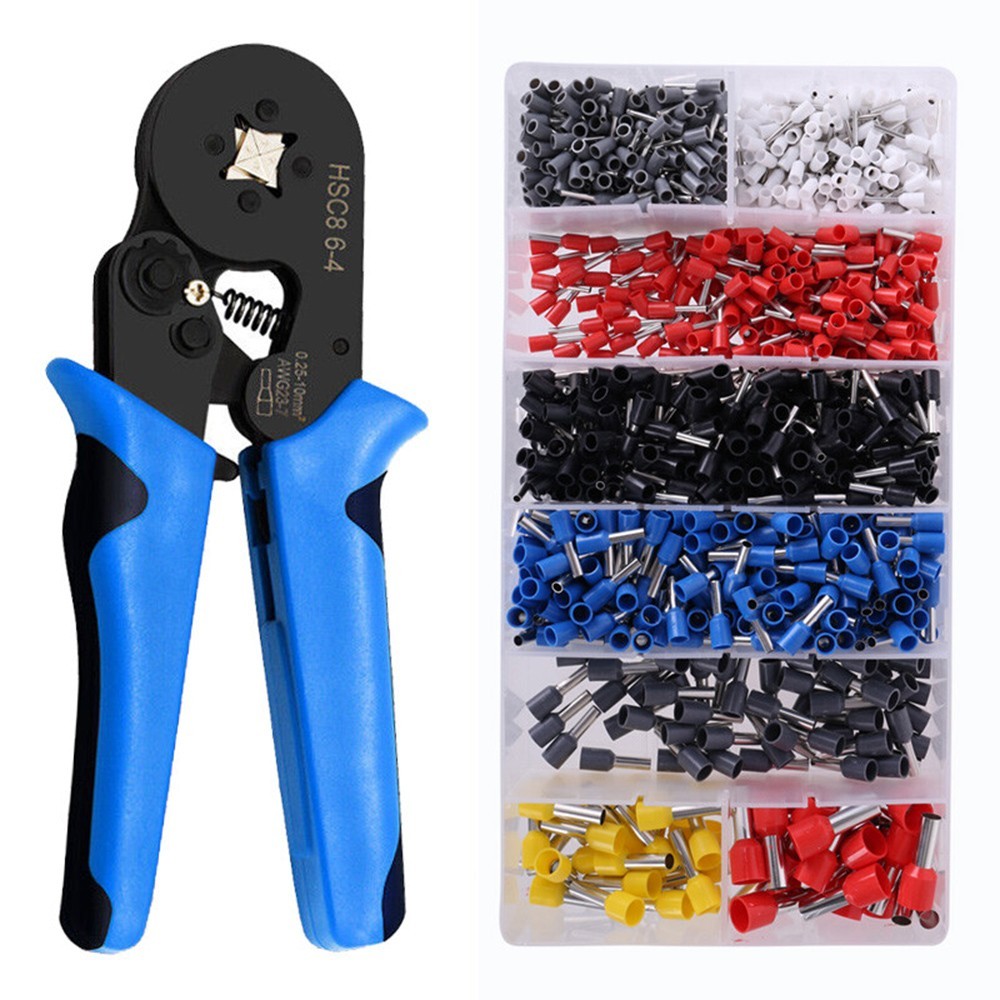 0.25-10mm² Crimping Tool Set Wire Crimper Pliers 1200pcs Ferrule Terminals Ki [