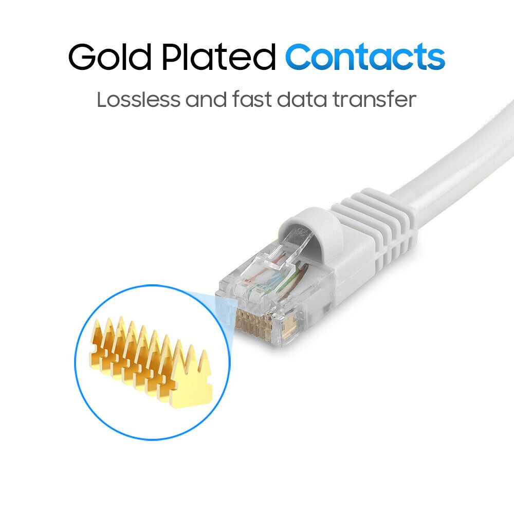 1.5FT Cat5e Ethernet Cable UTP LAN Network Patch Cord RJ45 Cat 5e Cable - White