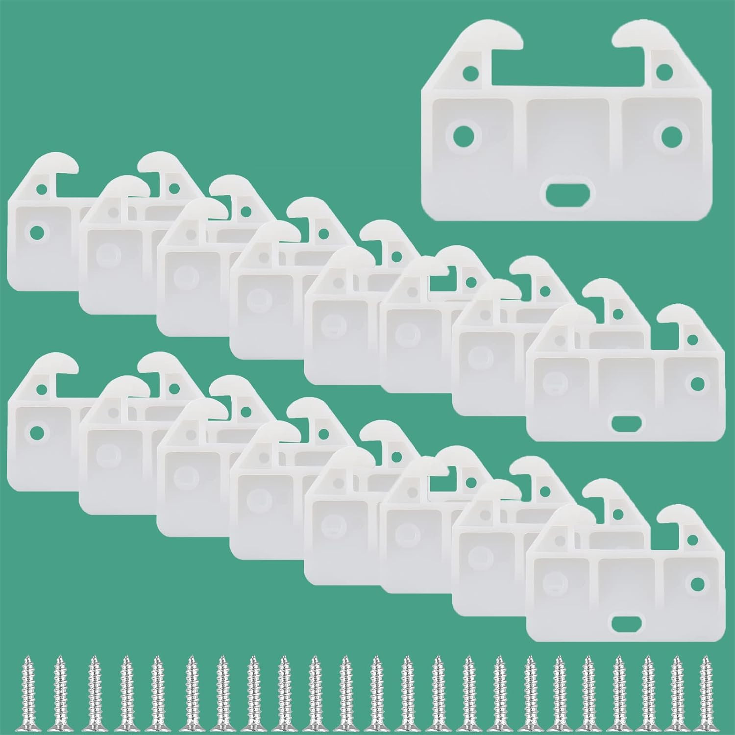 20 Pieces White Plastic Drawer Guides Rear Drawer Replacement Guides Brackets D